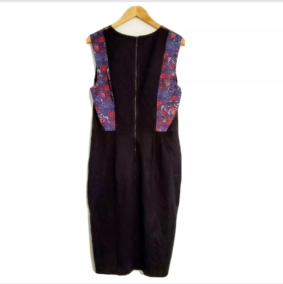 NEW Rachel Roy Black Floral Midi Dress - Picture 2 of 4